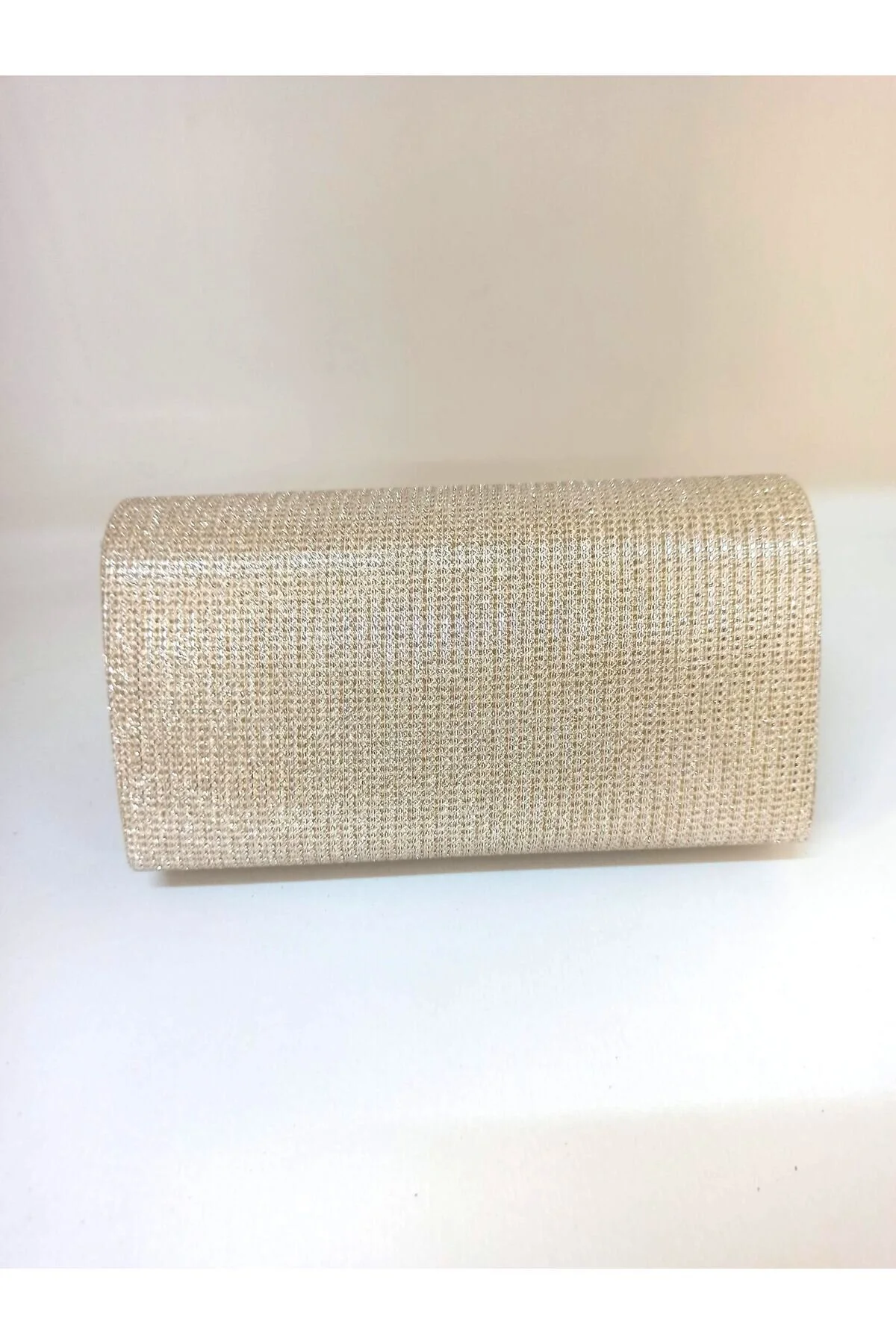 dizaynbag Women's Gold Glitter Evening Dress Bag with Piping Accessories