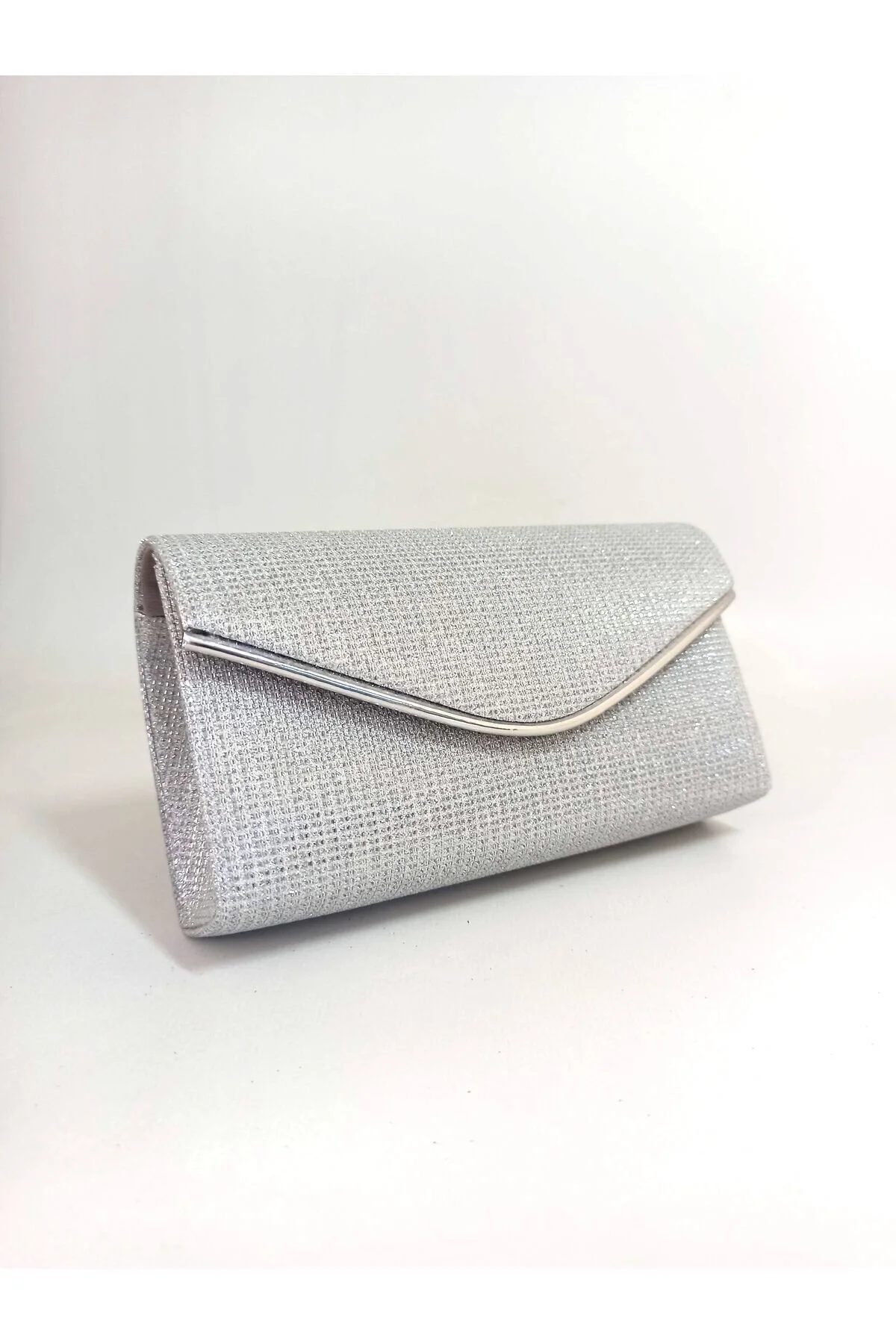 dizaynbag Women's Silver Glitter Evening Dress Bag